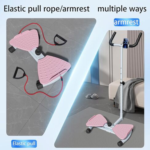 آلة لف الخصر مع مقود، لوح آب تويستر مع حامل هاتف، جهاز لف الخصر بسعة 330 رطلًا للنساء من دهون البطن، معدات تمارين رياضية منزلية للخصر النحيف وتمارين البطن الأساسية in Kuwait