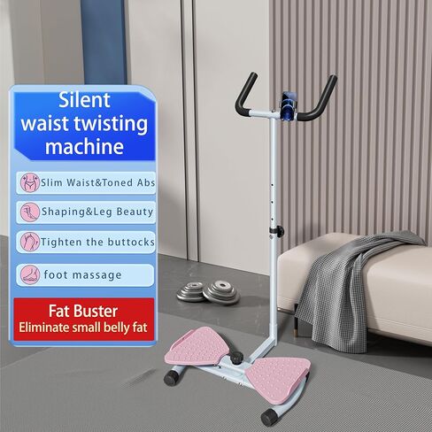 آلة لف الخصر مع مقود، لوح آب تويستر مع حامل هاتف، جهاز لف الخصر بسعة 330 رطلًا للنساء من دهون البطن، معدات تمارين رياضية منزلية للخصر النحيف وتمارين البطن الأساسية in Kuwait