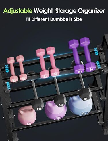 حامل دمبل من Leteuke، حامل وزن عالي التحمل مكون من 3 طبقات لصالة الألعاب الرياضية المنزلية، إطار شبه منحرف يوفر مساحة لتخزين الوزن للدمبل، وأجراس Kettlebell، والأثقال، وحامل حامل الدمبل فقط (سعة 1300 رطل) in Kuwait