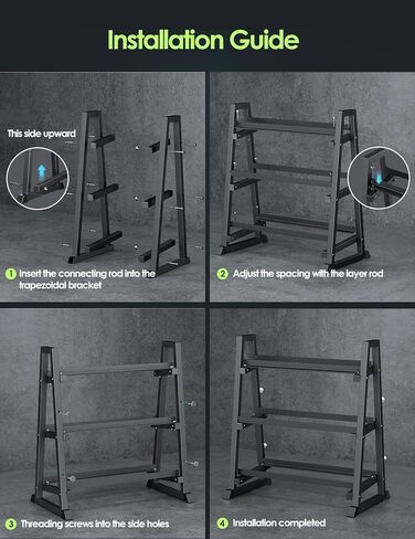 حامل دمبل من Leteuke، حامل وزن عالي التحمل مكون من 3 طبقات لصالة الألعاب الرياضية المنزلية، إطار شبه منحرف يوفر مساحة لتخزين الوزن للدمبل، وأجراس Kettlebell، والأثقال، وحامل حامل الدمبل فقط (سعة 1300 رطل) in Kuwait