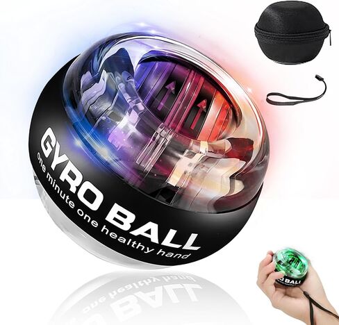 BeSokar Gyroball Wrist Exerciser Ball, 5 Level Resistance/Light Control, Gyroscopic Forearm Trainer, Strengthening Arms, Fingers, Wrist (Transparent Case) in Saudi Arabia