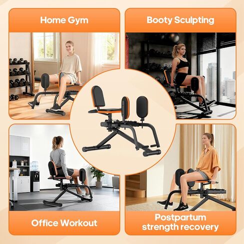 HXD-ERGO Hip Abductor/Adductor Machine for Home Gym, 6-Level Glute Machine & Thigh Workout Equipment, Booty Builder with Plush Padding, Compact Leg Exercise Euipment for Women & Men in Saudi Arabia