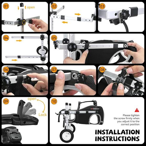 Dog Wheelchair for Back Legs,Adjustable Lightweight Aluminum Profile Pet Wheel Chair Has Added Hand-Carrying Assistance and Reflective Functions for Small Medium Dogs and Cats in Saudi Arabia