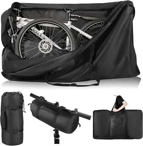 Bike Travel Bag, Upgraded 900D Heavy Duty MTB with Strong Webbing, Portable Folding 26-29 inch Bicycle Bags Bike Box Case, Transport Bicycle Storage Carry Bag Waterproof for Airplane Shipping in Kuwait