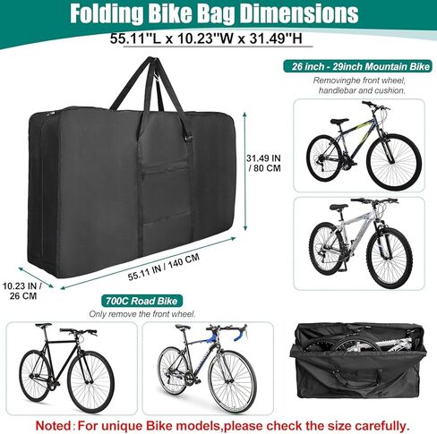 Bike Travel Bag, Upgraded 900D Heavy Duty MTB with Strong Webbing, Portable Folding 26-29 inch Bicycle Bags Bike Box Case, Transport Bicycle Storage Carry Bag Waterproof for Airplane Shipping in Kuwait