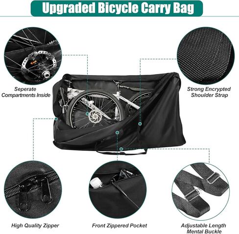 Bike Travel Bag, Upgraded 900D Heavy Duty MTB with Strong Webbing, Portable Folding 26-29 inch Bicycle Bags Bike Box Case, Transport Bicycle Storage Carry Bag Waterproof for Airplane Shipping in Kuwait