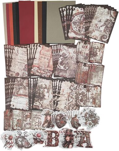 Esweny Vintage Scrapbooking Supplies Pack (100 قطعة) لـ Junk Journal Bullet Journals Decoupage Paper Scrapbook Planner Sticker Aesthetic Cottagecore Collage Craft (02) in Saudi Arabia