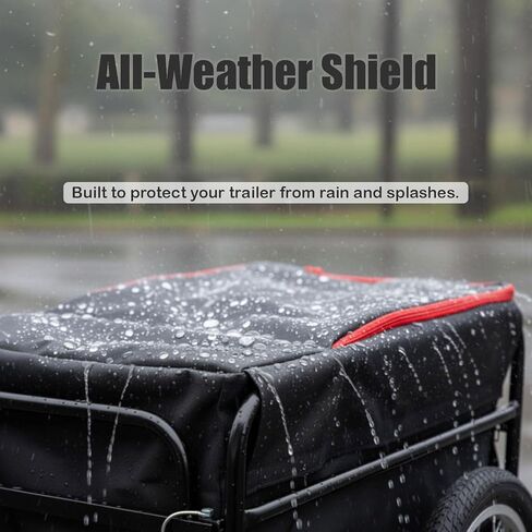Aecskul Bike Cargo Trailer، عربة عربة دراجة مع وصلة وصل عالمية، عربة مقبض سعة تحميل 160 رطل، مقاومة للصدمات عن طريق تعليق زنبركي، مع عجلة حقيبة مقاومة للماء مقاس 16 بوصة in Kuwait