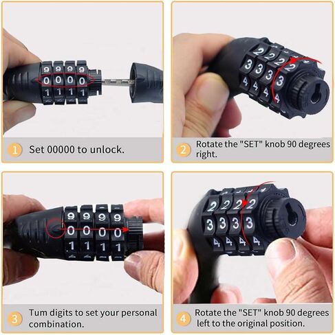 Bicycle Lock Mountain Bike Thicker Steel Cable Lock Alloy Car Anti-Shear Anti-Theft Locks for Mountain Road Bike Scooter Black in Saudi Arabia