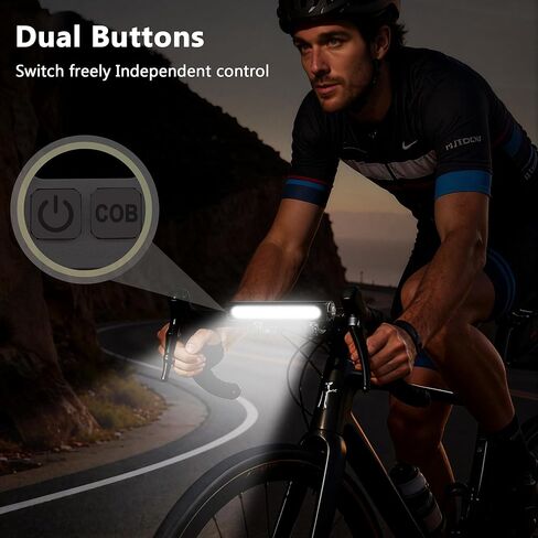 Heeykeey Bike Light for Night Riding, 1500 Lumens High&Low Beam Front Light, OLED Display USB-C Rechargeable Bicycle Light, IPX6 Waterproof Ebike Headlight with Tail Light for MTB,Off-Road,City Riding in Saudi Arabia