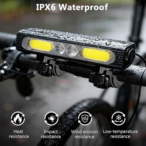 Heeykeey Bike Light for Night Riding, 1500 Lumens High&Low Beam Front Light, OLED Display USB-C Rechargeable Bicycle Light, IPX6 Waterproof Ebike Headlight with Tail Light for MTB,Off-Road,City Riding in Saudi Arabia
