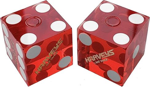 Cyber-Deals Craps & Texas Hold'em Poker Essentials Set: 2-Sided 6ft x 3ft Felt Layout, Nevada Casino Table-Played Dice & Cards, Plus Storage Pouch (Harvey's (Red Polished) - Lake Tahoe) in Saudi Arabia