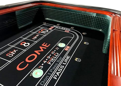 SUULEET Portable 12-Foot Professional Craps Table with Drink Rail, Padded Water-Resistant Vinyl & Pyramid Dice Rubber for Poker, Casino Nights in Saudi Arabia