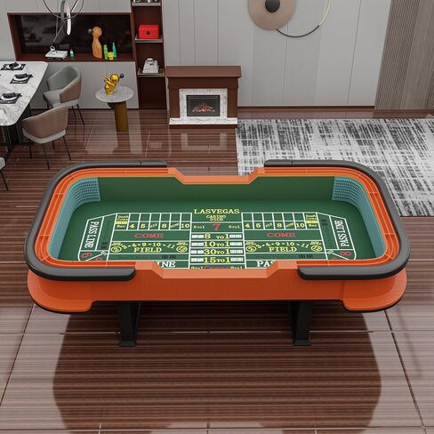 طاولة INO Design Craps مقاس 93 بوصة فاخرة مع مطاط ممتص للصدمات على شكل هرم ماسي لألعاب النرد في الكازينو باللون الأخضر in Kuwait