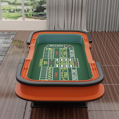 طاولة INO Design Craps مقاس 93 بوصة فاخرة مع مطاط ممتص للصدمات على شكل هرم ماسي لألعاب النرد في الكازينو باللون الأخضر in Kuwait