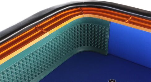 Professional 12-Feet Craps Table with Drink Rail - Water-Resistant Blue Vinyl Surface & Pyramid Dice Rubber for Home Game Nights in Saudi Arabia