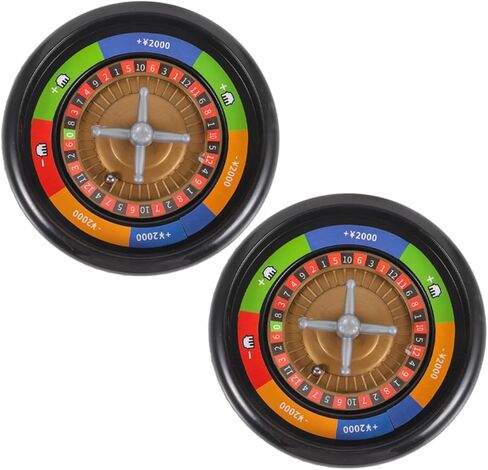 DECHOUS 2pcs Game Roulette Wheel for Family Fun Tabletop Poker Wheel Prop for Party and Festivals Interactive Flying Chess Game in Kuwait