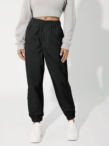 1 Piece Girls' & Teenagers' Minimalist Casual Stylish Trendy Sports Outdoor Pocket Cargo Pants for Back-to-School Season in Saudi Arabia