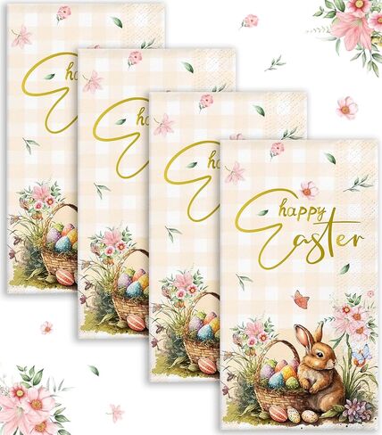 100Pcs Spring Easter Napkins, He Is Risen Napkins Guest Paper Hand Towel for Home Family Dinner Bathroom in Kuwait