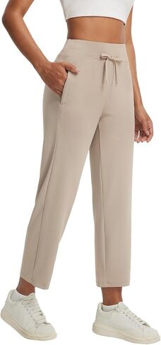 baleaf Womens 25" Petite Pants High Waisted Athletic Pant with Zipper Pockets Travel Golf Work Casual in Saudi Arabia