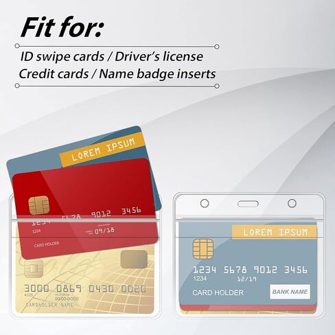 Shappy 100 Pieces Clear Name Tags with Lanyard Horizontal ID Badge Name Tag Holder Plastic Lanyards for ID Badges with Swivel Hook for Teacher Nurse Volunteer, 3 x 4 Inch(Red) in Kuwait