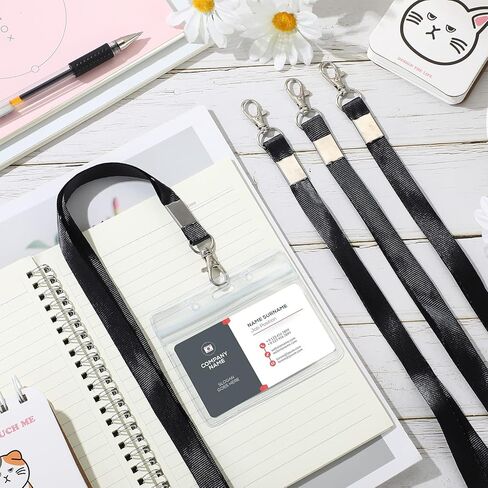 Shappy 100 Pieces Clear Name Tags with Lanyard Horizontal ID Badge Name Tag Holder Plastic Lanyards for ID Badges with Swivel Hook for Teacher Nurse Volunteer, 3 x 4 Inch(Red) in Kuwait