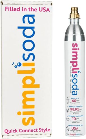 60L CO2 Canister Cylinders - متوافقة مع Sodastream Blue Screw -in فقط ، Ninja Thirsti ، Philips ، وأكثر من ذلك - Machine Soda Streaming Machine CO2 Soda Tell -thement ، | 14.5 أوقية ، 1 حزمة in Kuwait