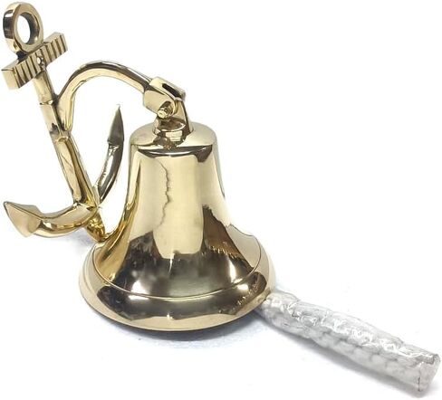 Solid Brass Anchor Wall Bell Decorative Indoor Outdoor Brass Bell Maritime Home Decor Gifts in Saudi Arabia