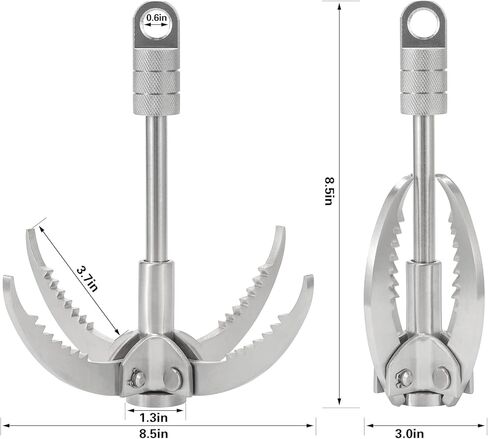 خطاف تصارع كبير من GYANDULY بحبل نايلون بطول 65 قدمًا، وخطاف من الفولاذ المقاوم للصدأ قابل للطي بأربعة مخالب للبقاء في الهواء الطلق، والتخييم، والمشي لمسافات طويلة، وأعمال الأشجار (ليس للتسلق) in Kuwait
