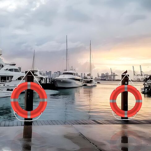 23Inch Life Preserver Ring, Life Ring for Pool with Water Floating Lifesaving Rope 98.5FT Set, Boat Safety Throw Rings, Swim Foam Buoy for Outdoor, Throwable Flotation Device in Saudi Arabia