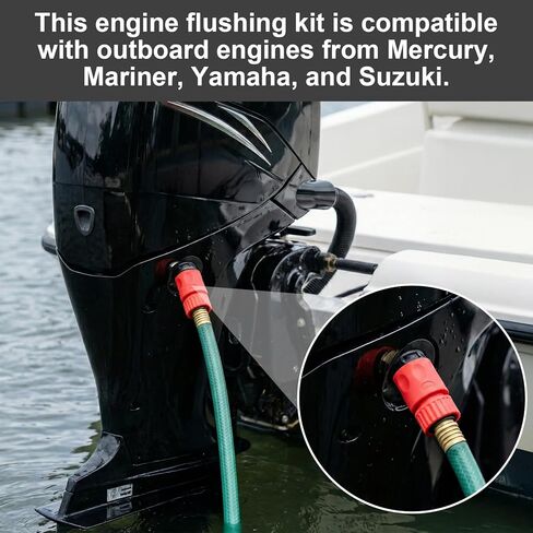 Gerox Outboard Flush Kit Compatible with Mercury, Mariner, Yamaha, and Suzuki Outboard Engines—Red in Saudi Arabia