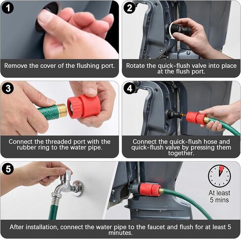 Gerox Outboard Flush Kit Compatible with Mercury, Mariner, Yamaha, and Suzuki Outboard Engines—Red in Saudi Arabia