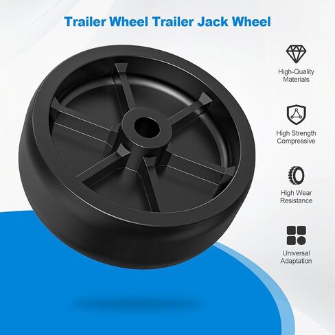 Wioxewi 6-Inch Trailer Jack Wheel Replacement – Heavy-Duty Poly Wheel for Trailer Jack, Boat Trailer Jack Wheel, and Utility Trailer Jockey Wheel – 1200 lbs Capacity (Pin Not Included) in Saudi Arabia