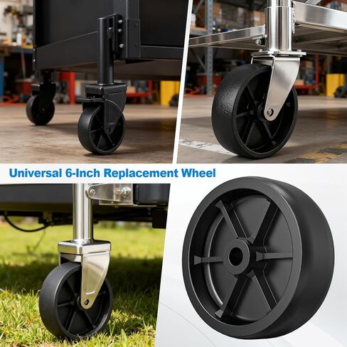 Wioxewi 6-Inch Trailer Jack Wheel Replacement – Heavy-Duty Poly Wheel for Trailer Jack, Boat Trailer Jack Wheel, and Utility Trailer Jockey Wheel – 1200 lbs Capacity (Pin Not Included) in Saudi Arabia