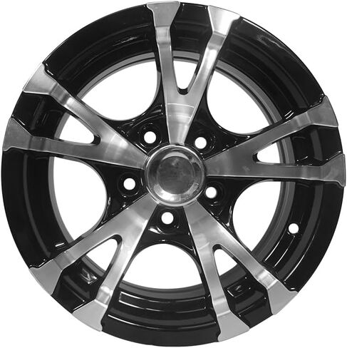 1pack 14 Inch Aluminum Trailer Wheel Hub 5 Lug On 4.5 Black Machine Face，Free center cap in Saudi Arabia