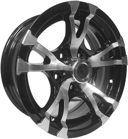 1pack 14 Inch Aluminum Trailer Wheel Hub 5 Lug On 4.5 Black Machine Face，Free center cap in Saudi Arabia