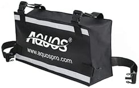 AQUOS Backpack Series 8.8 ft Inflatable Pontoon Boat with Stainless Steel Guard Bar and Folding Seat for One Person Fishing, Aluminum Floor Board, Transport Canada Approved in Saudi Arabia