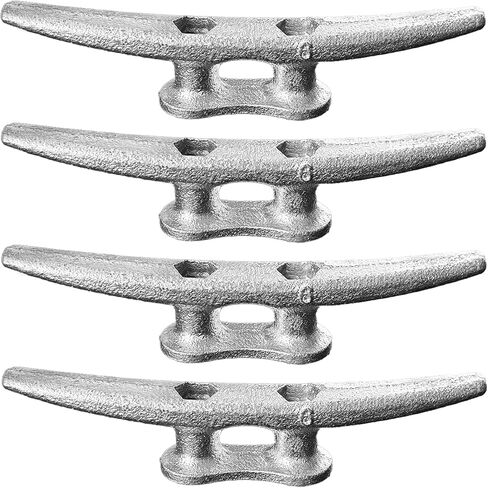 Laorde Dock Cleats 6 بوصة مرابط القوارب المجلفنة من الحديد الزهر حبل من الدرجة البحرية للرسو، الرصيف، الزورق، الديكور البحري البحري، ربط لأسفل in Kuwait