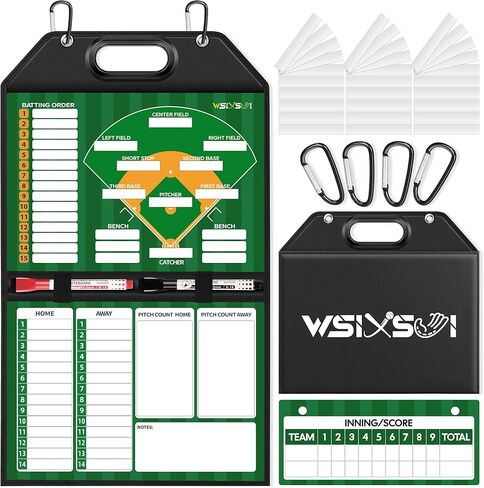 Wsixsui Magnetic Basketball Coaching Board | Foldable Leather Basketball Clipboard Kit for Coaches | Professional Basketball Tactic Board | Dry Erase Strategy Whiteboard | Carry Handle | Lightweight in Saudi Arabia