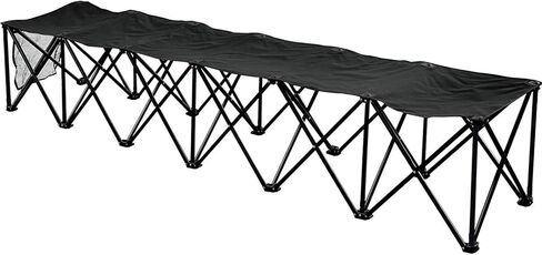 BenefitUSA Portable Sports Bench Sits 3/4/6/8 Seater Folding Team Sideline Bench Camping Bleacher Chair (6 Seater, Black) in Saudi Arabia