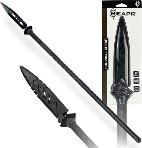 REEPR TAC Javelin Spear-44 ″ Spear مع 8 ″ شفرة من الفولاذ المقاوم للصدأ وعمود النايلون الألياف الزهاي in Kuwait