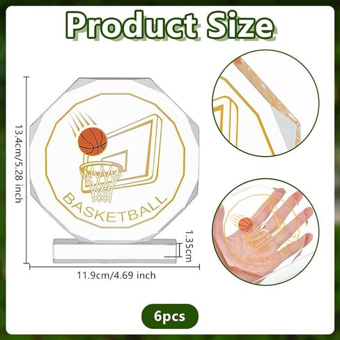 OLYCRAFT 6 قطعة 4.7x5.3 بوصة كأس رياضي الاكريليك ميداليات جوائز بطل الكأس للرياضة المنافسة جوائز تذكارية الحاضر in Kuwait