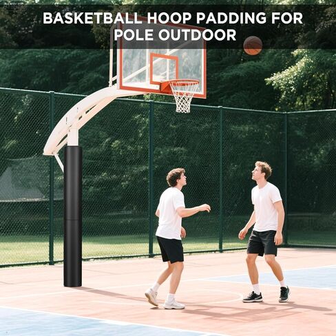 وسادة عمود كرة السلة JOMOQ مقاس 72 بوصة و60 بوصة 4.33 بوصة أشرطة معززة مقاومة للهب ومقاومة للماء بطانة عمود كرة السلة في الهواء الطلق، وصالات الألعاب الرياضية، والكراجات، ولف العمود لتغطية عمود الطابق السفلي in Kuwait
