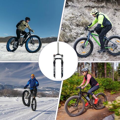 شوكة تعليق MTB بإطار سميك مقاس 26 × 4.0 بوصة من ZTZ - سفر 100 مم، محور تباعد 135 مم، 9 مم QR، شوكة أمامية للدراجة الجبلية الربيعية بقفل يدوي، مثالية للدراجات الجبلية على الشاطئ الثلجي XC in Saudi Arabia