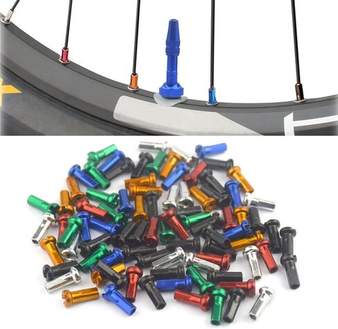 Vdaxvme 60x Colorful Road Bicycle Spoke Nipples 14G 2mm DiameterMountain Road Bike Long 12mm Cycling Replacement Accessory Wheel Bike Nipple Cap in Saudi Arabia