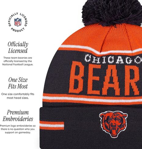 FOCO NFL Team Logo Big Wordmark Stripe Pom Beanie Hat in Saudi Arabia
