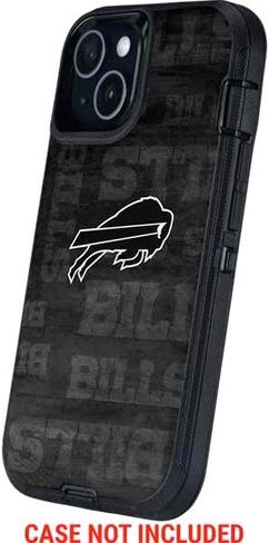 غلاف هاتف Skinit متوافق مع OtterBox Defender iPhone 13 - تصميم أسود وأبيض مرخص رسميًا من NFL Buffalo Bills in Kuwait