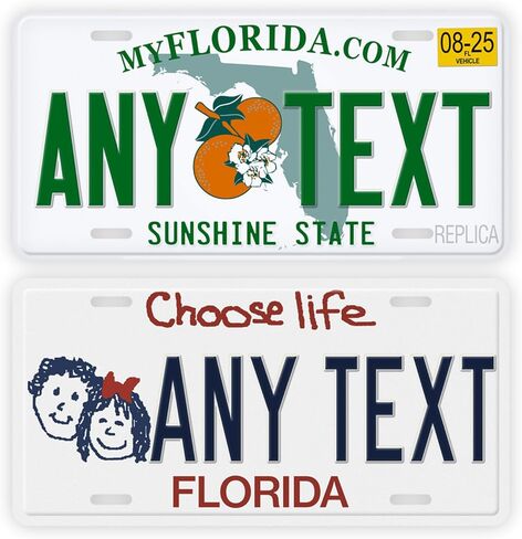 Personalized Florida License Plate, Choose Life or Regular Style Novelty Replica FL Custom Auto Tag in Saudi Arabia
