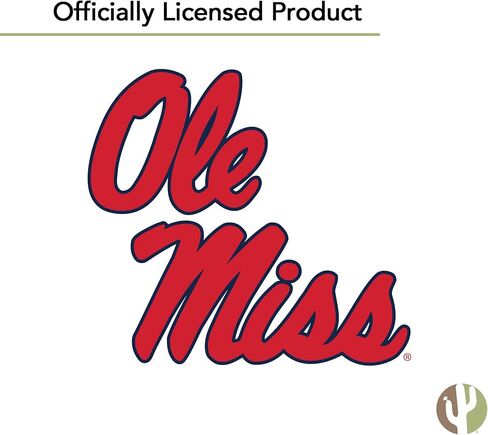 جامعة صبار الصحراء ميسيسيبي - ربطة عنق Ole Miss U of M Ole Miss Rebels 100% بوليستر مع شعار، مرخصة رسميًا (النمط B) in Kuwait