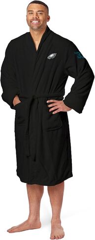 رداء حمام Northwest The Company الرسمي NFL Philadelphia Eagles للرجال مقاس L/XL ذو ملمس حريري مع رقم، أسود، 26 بوصة × 47 بوصة in Kuwait
